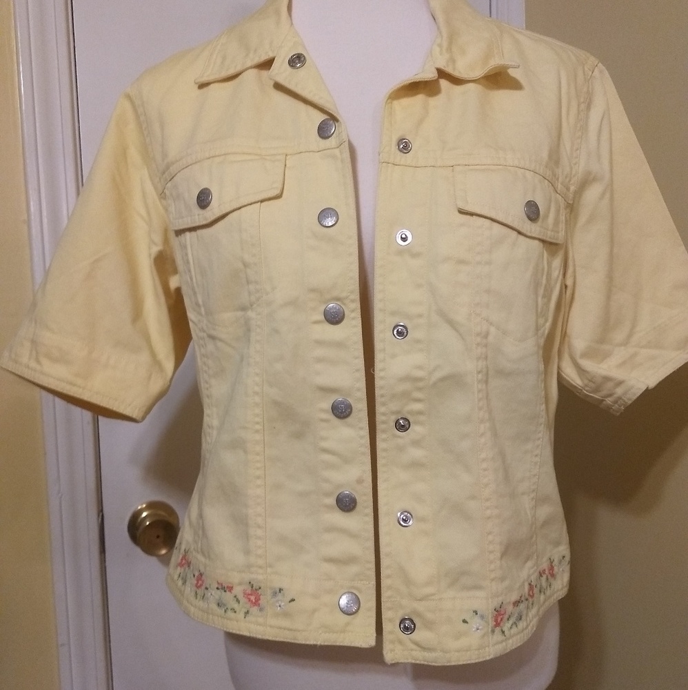 Susan Bristol embroidery cotton jacket sz med - Picture 5 of 6